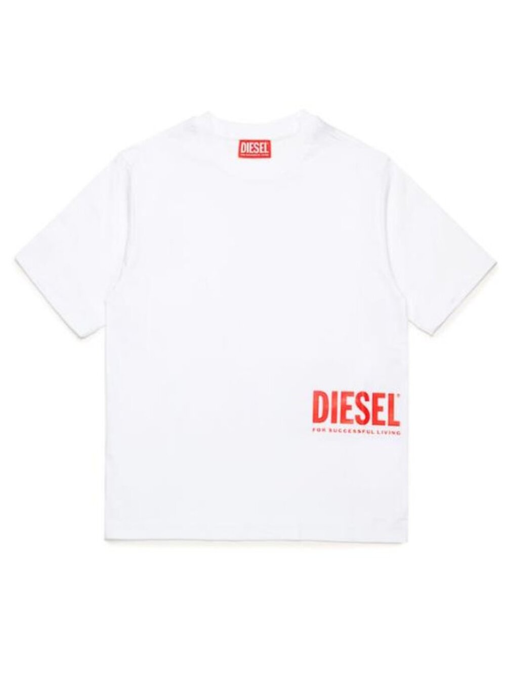 DIESEL Boy's T-shirt with Biscotto Logo Size 12Y in White